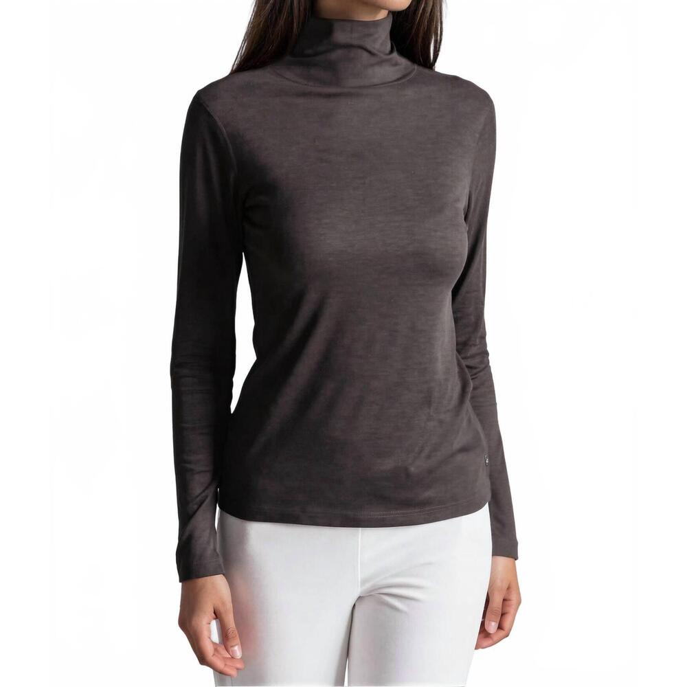 NEW BUKI take-out turtleneck shirt in charcoal grey